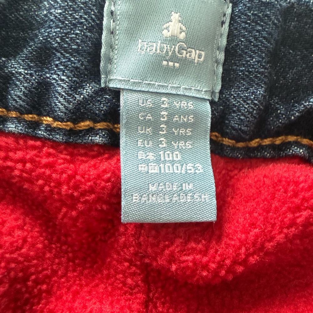 GAP Kids Dark Blue Fleece Lined Denim Jeans - Picture 4 of 5